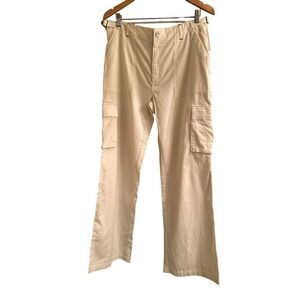 Sanctuary Fine Wale Corduroy Cargo Pants in Cream NWT Size L
